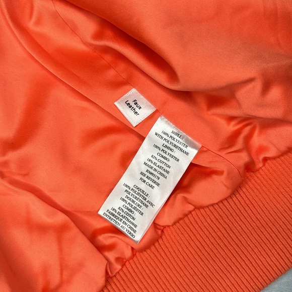 NWT - House of Harlow 1960 Coral Soft Leather Bomber Jacket - Size Medium - Picture 3 of 5